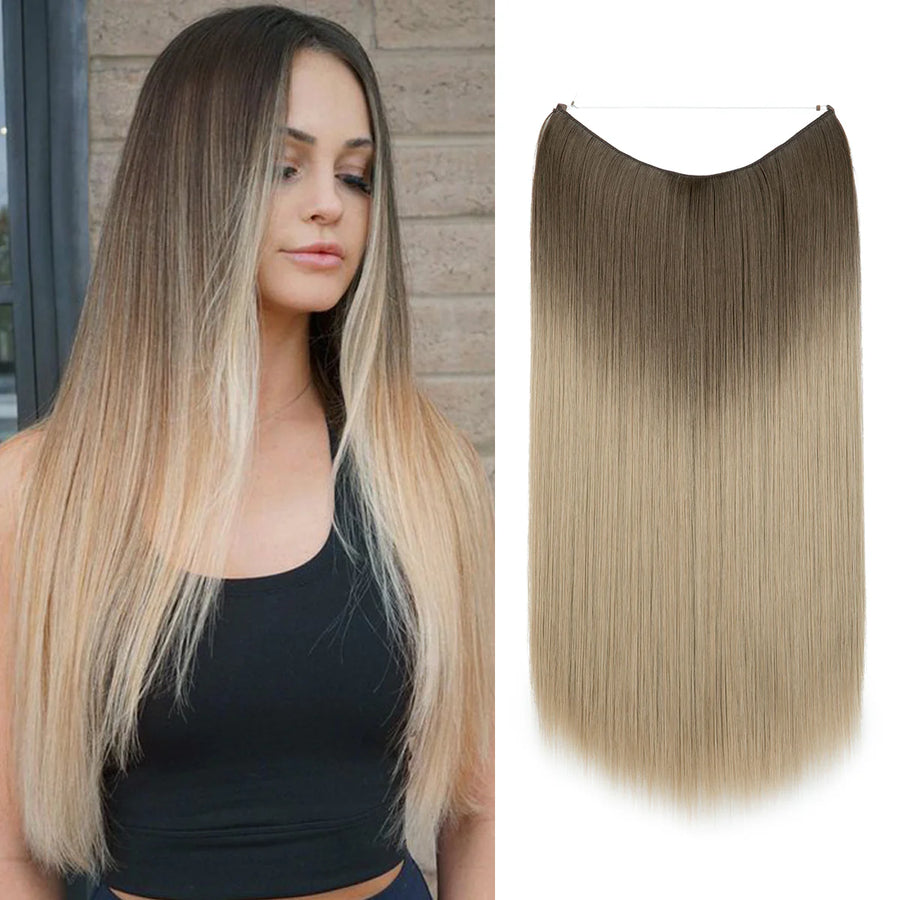 châtain-vers-blond-cendré lisse offerte