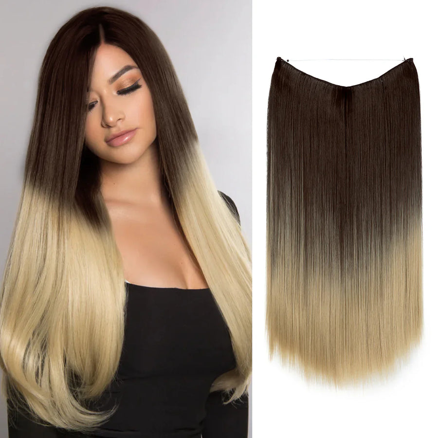 châtain-foncé-vers-blond-cendré lisse offerte